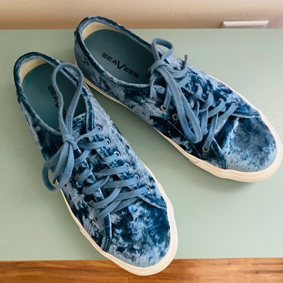 SeaVees Monterrey Platform Size 10 Crushed Velvet - Picture 2 of 8